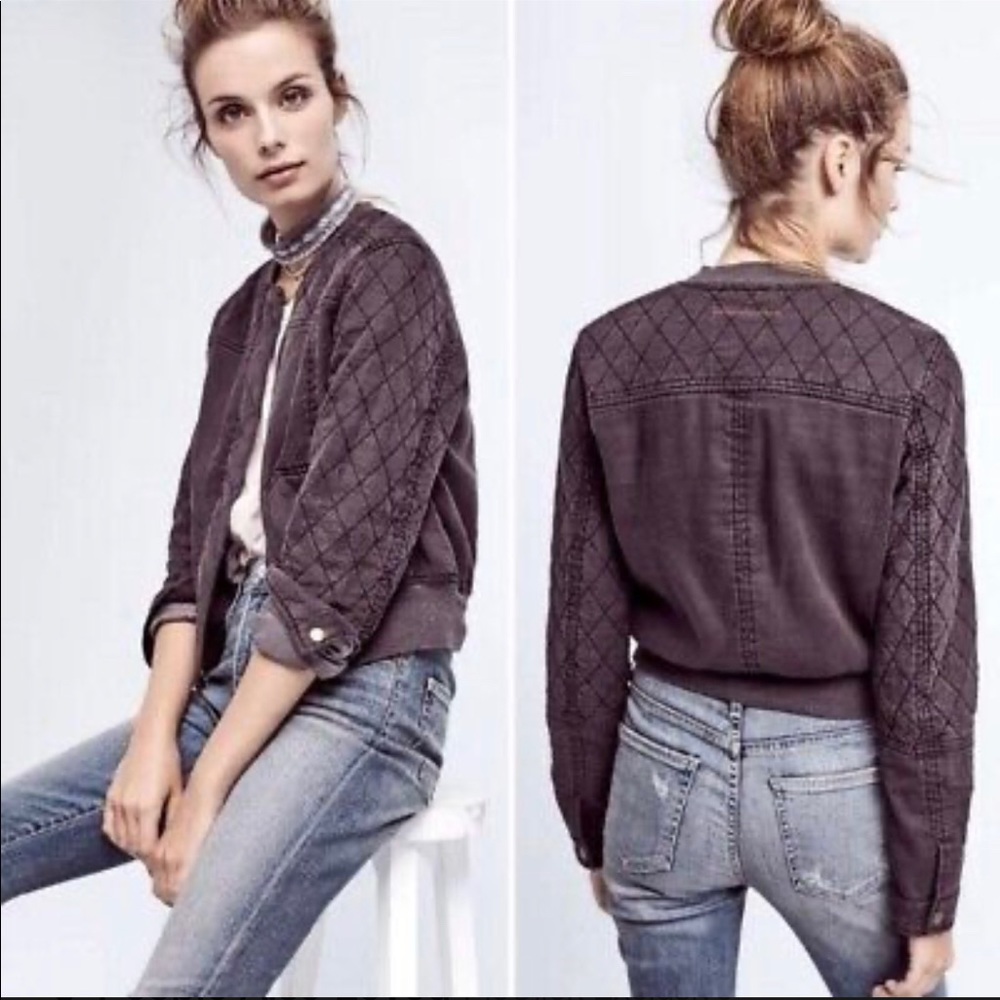 Anthropologie Itinerary Bomber Charcoal Grey